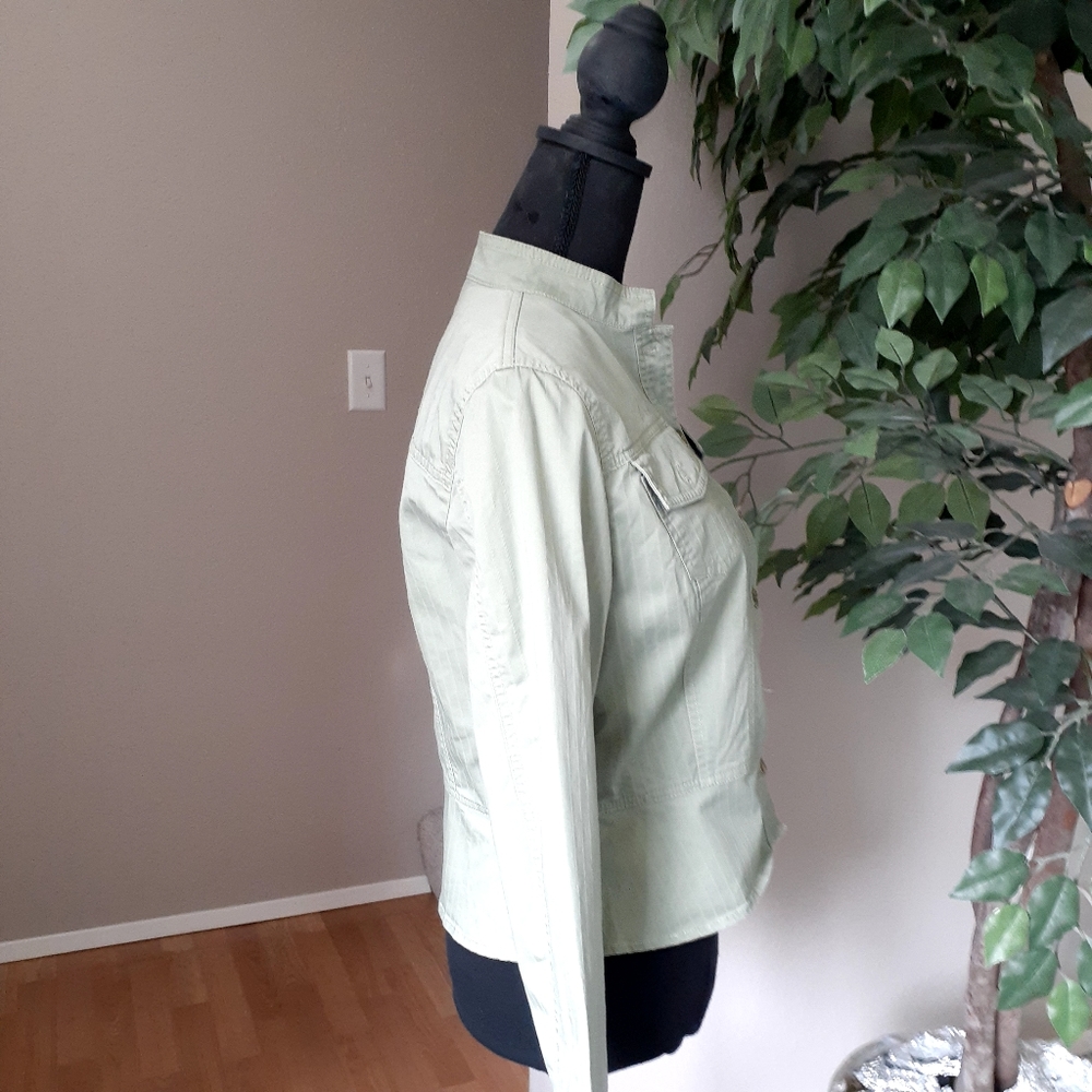 CHARTER CLUB Olive Ladies Denim Jacket Coat - Picture 4 of 6